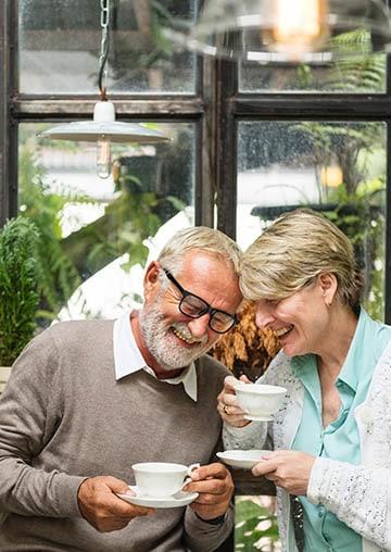 older couple enjoying tea